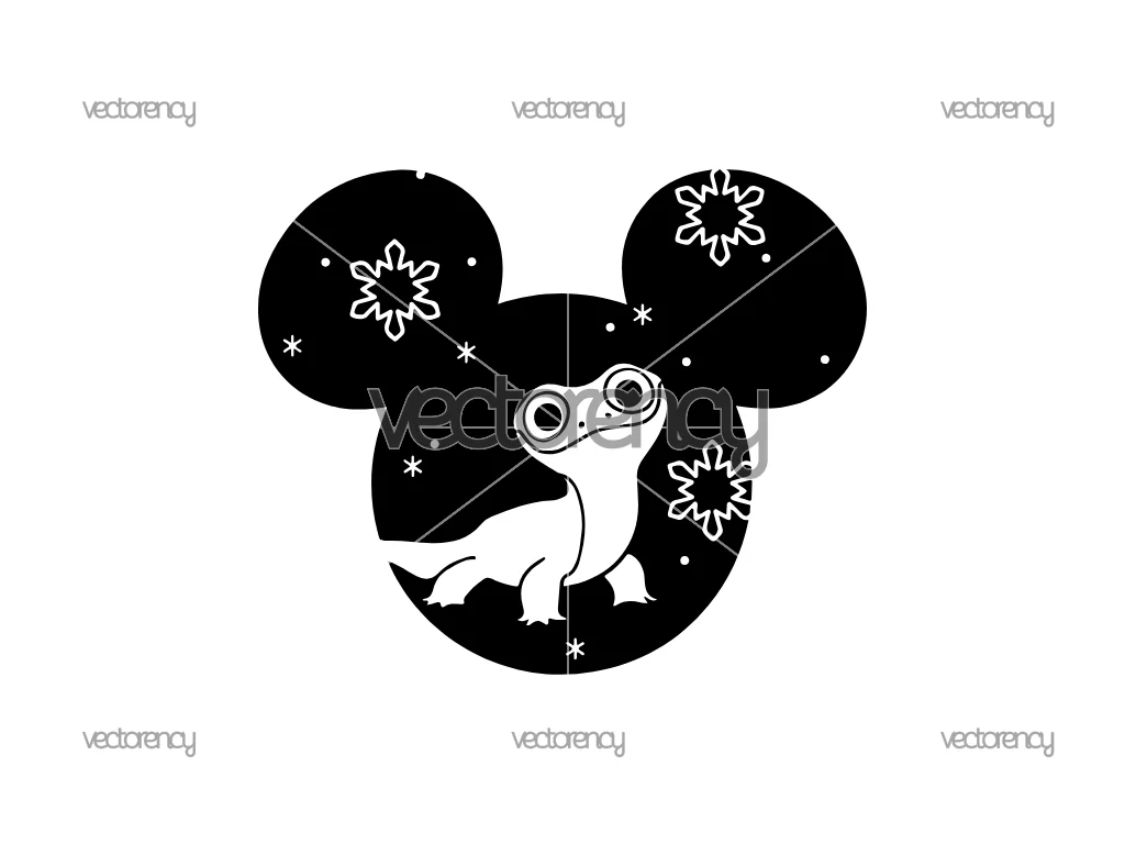 Bruni SVG Cricut Cameo Frozen Outline Black Vector
