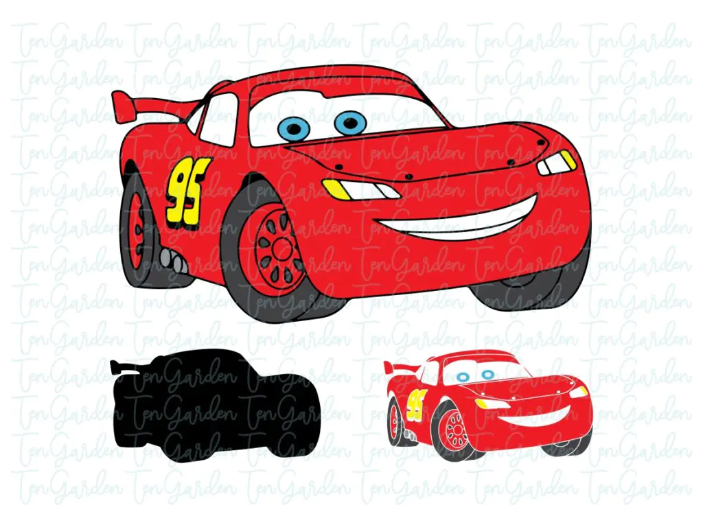 Lightning McQueen SVG for Cricut, Layered