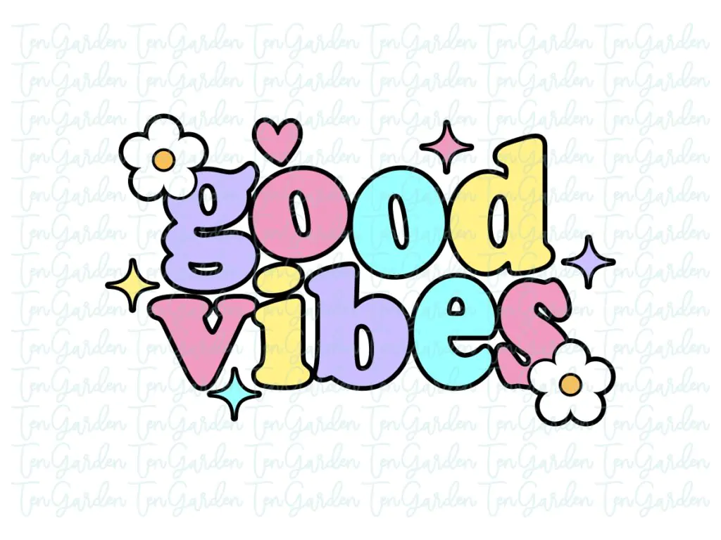 Good Vibes SVG, Groovy PNG