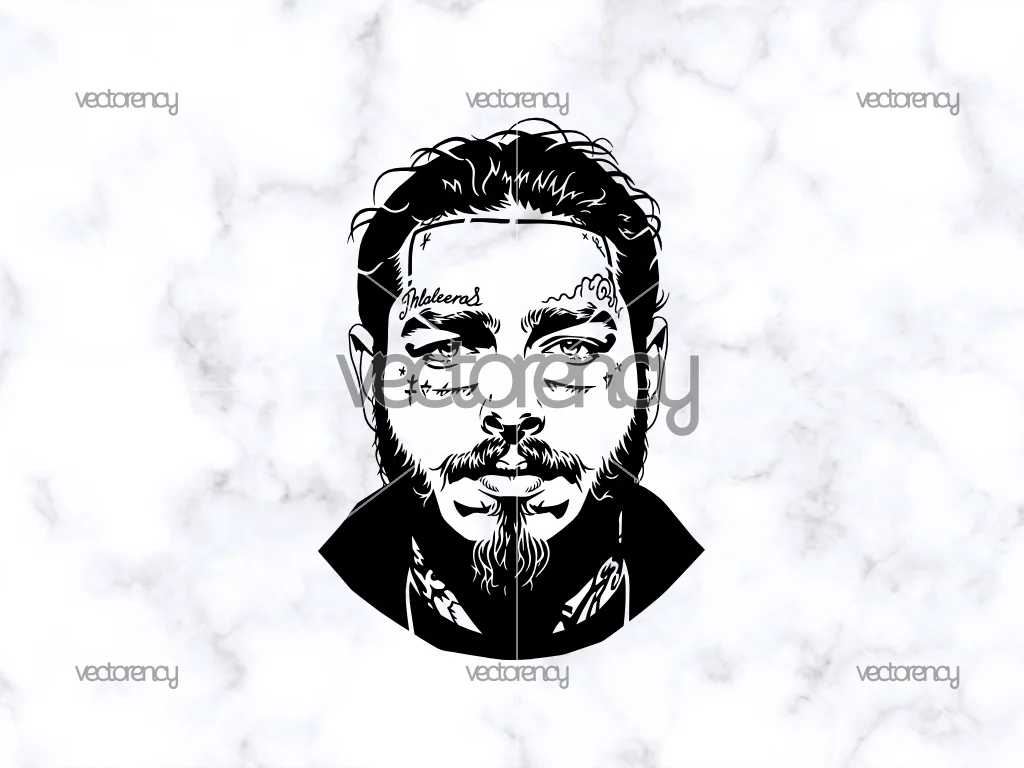 Post Malone Portrait SVG Image