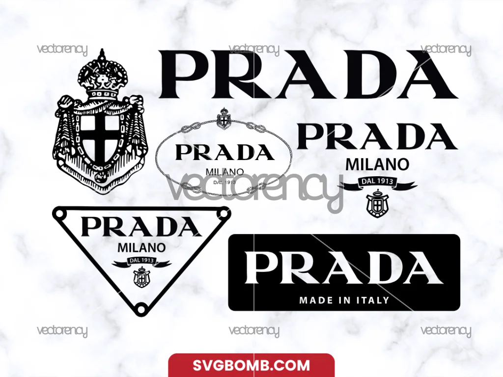 Prada Designer Logo SVG Cut Files – Luxury Brand Pack for Cricut, Laser Cut & Sublimation