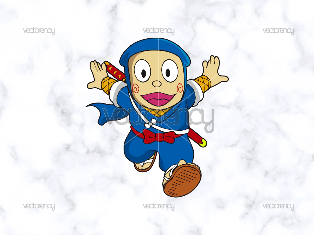 Cartoon Ninja Hattori Vector SVG Instant Cricut Download