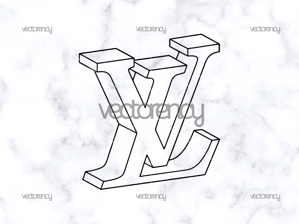 Louis Vuitton 3D Outline SVG